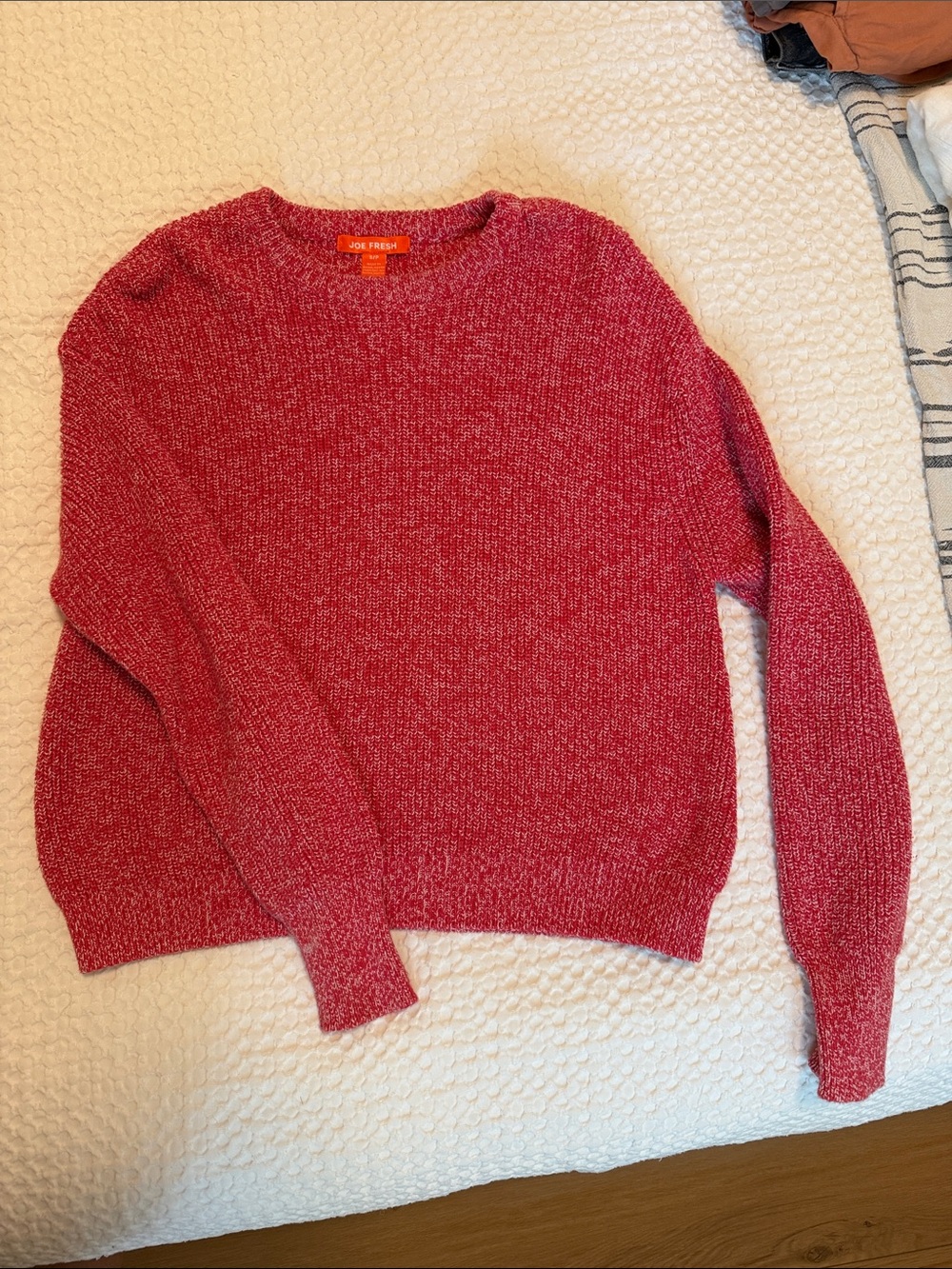 Joe Fresh Red Marled Crewneck Sweater